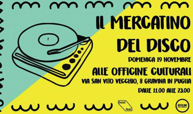 Gravina, alle Officine Culturali torna il mercatino del disco in vinile